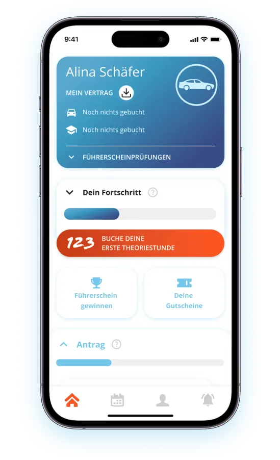 Fortschrittsanzeige in der 123Fahrschul App