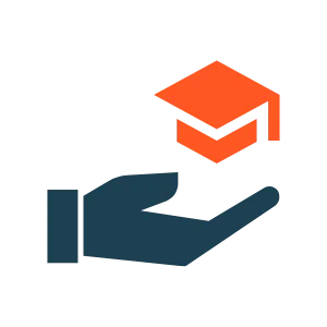 Hand mit Absolventenhut