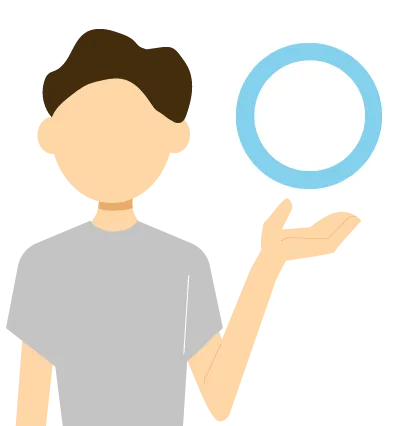 Illustration eines Mannes mit einem runden Verkehrsschild